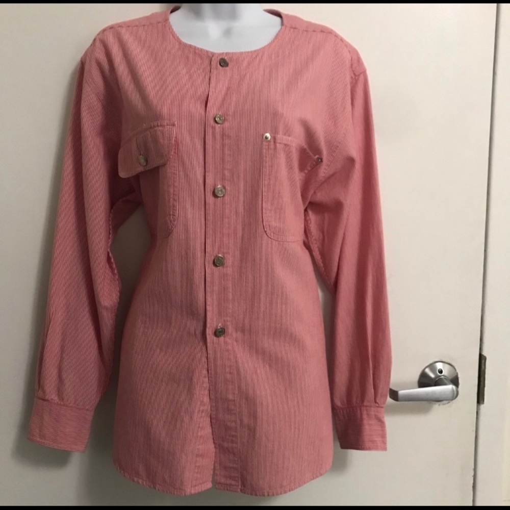 Ralph Lauren Button Down Red & White Denim Tunic
